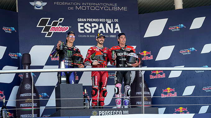 Podio GP Jerez 2022 classe MotoGP